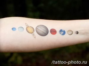 Фото рисунка тату планеты 04.11.2018 №087 - tattoo photos of the planet - tattoo-photo.ru