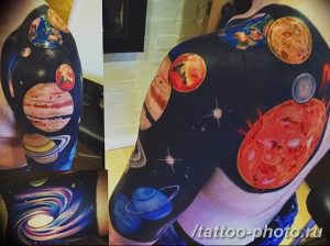 Фото рисунка тату планеты 04.11.2018 №095 - tattoo photos of the planet - tattoo-photo.ru