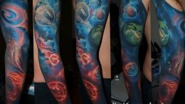 Фото рисунка тату планеты 04.11.2018 №118 - tattoo photos of the planet - tattoo-photo.ru