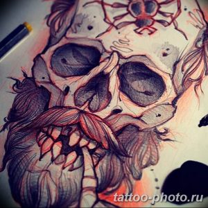 Фото рисунка тату череп 24.11.2018 №599 - photo tattoo skull - tattoo-photo.ru