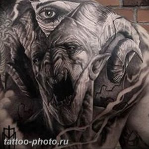 фото идея тату дьявол 18.12.2018 №053 - photo idea tattoo devil - tattoo-photo.ru