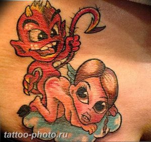 фото идея тату дьявол 18.12.2018 №104 - photo idea tattoo devil - tattoo-photo.ru