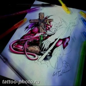 фото идея тату дьявол 18.12.2018 №293 - photo idea tattoo devil - tattoo-photo.ru
