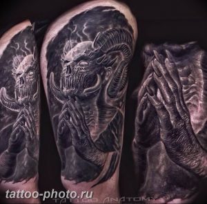 фото идея тату дьявол 18.12.2018 №317 - photo idea tattoo devil - tattoo-photo.ru