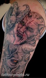 фото идея тату дьявол 18.12.2018 №349 - photo idea tattoo devil - tattoo-photo.ru
