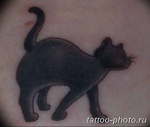 фото рисунка тату черная кошка 13.11.2018 №008 - black cat tattoo picture - tattoo-photo.ru