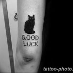 фото рисунка тату черная кошка 13.11.2018 №014 - black cat tattoo picture - tattoo-photo.ru