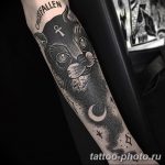 фото рисунка тату черная кошка 13.11.2018 №019 - black cat tattoo picture - tattoo-photo.ru