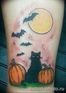 фото рисунка тату черная кошка 13.11.2018 №020 - black cat tattoo picture - tattoo-photo.ru