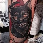 фото рисунка тату черная кошка 13.11.2018 №021 - black cat tattoo picture - tattoo-photo.ru
