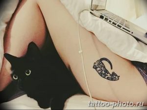 фото рисунка тату черная кошка 13.11.2018 №034 - black cat tattoo picture - tattoo-photo.ru