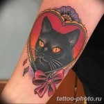 фото рисунка тату черная кошка 13.11.2018 №040 - black cat tattoo picture - tattoo-photo.ru