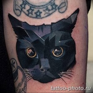 фото рисунка тату черная кошка 13.11.2018 №057 - black cat tattoo picture - tattoo-photo.ru