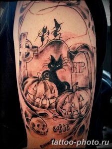 фото рисунка тату черная кошка 13.11.2018 №060 - black cat tattoo picture - tattoo-photo.ru