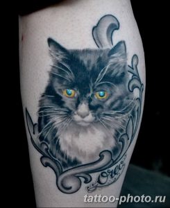 фото рисунка тату черная кошка 13.11.2018 №066 - black cat tattoo picture - tattoo-photo.ru