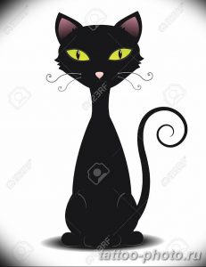 фото рисунка тату черная кошка 13.11.2018 №067 - black cat tattoo picture - tattoo-photo.ru