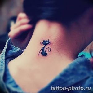 фото рисунка тату черная кошка 13.11.2018 №071 - black cat tattoo picture - tattoo-photo.ru