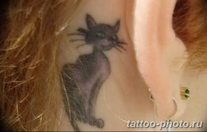 фото рисунка тату черная кошка 13.11.2018 №073 - black cat tattoo picture - tattoo-photo.ru
