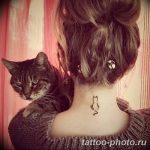 фото рисунка тату черная кошка 13.11.2018 №105 - black cat tattoo picture - tattoo-photo.ru