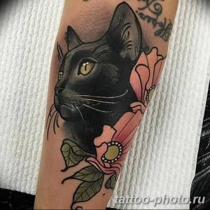 фото рисунка тату черная кошка 13.11.2018 №129 - black cat tattoo picture - tattoo-photo.ru