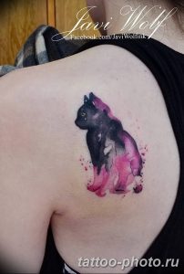 фото рисунка тату черная кошка 13.11.2018 №132 - black cat tattoo picture - tattoo-photo.ru