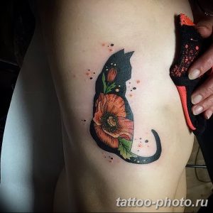 фото рисунка тату черная кошка 13.11.2018 №138 - black cat tattoo picture - tattoo-photo.ru