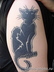 фото рисунка тату черная кошка 13.11.2018 №151 - black cat tattoo picture - tattoo-photo.ru