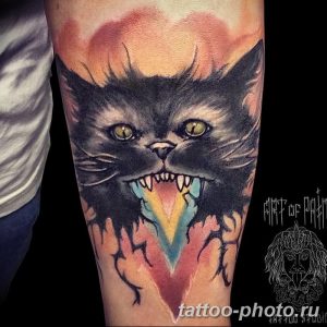фото рисунка тату черная кошка 13.11.2018 №161 - black cat tattoo picture - tattoo-photo.ru
