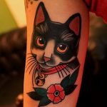 фото рисунка тату черная кошка 13.11.2018 №170 - black cat tattoo picture - tattoo-photo.ru