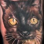 фото рисунка тату черная кошка 13.11.2018 №207 - black cat tattoo picture - tattoo-photo.ru