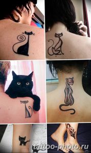 фото рисунка тату черная кошка 13.11.2018 №218 - black cat tattoo picture - tattoo-photo.ru