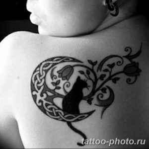 фото рисунка тату черная кошка 13.11.2018 №230 - black cat tattoo picture - tattoo-photo.ru