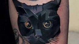 фото рисунка тату черная кошка 13.11.2018 №235 - black cat tattoo picture - tattoo-photo.ru