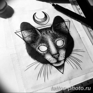 фото рисунка тату черная кошка 13.11.2018 №240 - black cat tattoo picture - tattoo-photo.ru