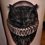 фото рисунка тату черная кошка 13.11.2018 №242 - black cat tattoo picture - tattoo-photo.ru