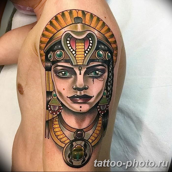 Фото рисунка тату Клеопатра 04.11.2018 №015 - Cleopatra tattoo - tattoo-photo.ru