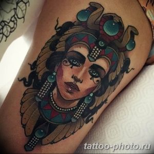Фото рисунка тату Клеопатра 04.11.2018 №090 - Cleopatra tattoo - tattoo-photo.ru