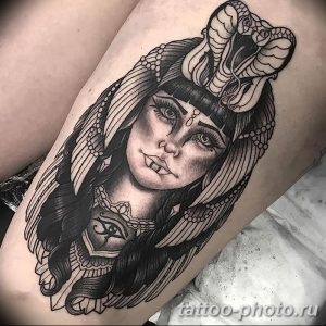 Фото рисунка тату Клеопатра 04.11.2018 №092 - Cleopatra tattoo - tattoo-photo.ru
