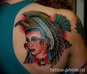 Фото рисунка тату Клеопатра 04.11.2018 №024 - Cleopatra tattoo - tattoo-photo.ru