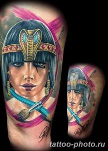 Фото рисунка тату Клеопатра 04.11.2018 №042 - Cleopatra tattoo - tattoo-photo.ru