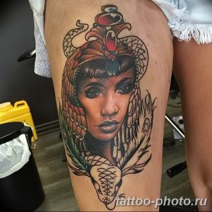 Фото рисунка тату Клеопатра 04.11.2018 №043 - Cleopatra tattoo - tattoo-photo.ru