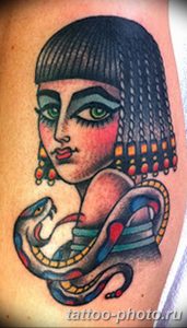 Фото рисунка тату Клеопатра 04.11.2018 №071 - Cleopatra tattoo - tattoo-photo.ru