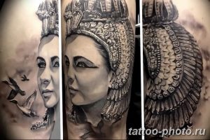Фото рисунка тату Клеопатра 04.11.2018 №087 - Cleopatra tattoo - tattoo-photo.ru
