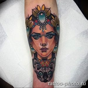 Фото рисунка тату Клеопатра 04.11.2018 №093 - Cleopatra tattoo - tattoo-photo.ru