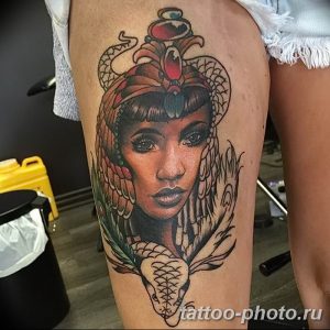 Фото рисунка тату Клеопатра 04.11.2018 №095 - Cleopatra tattoo - tattoo-photo.ru