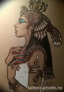 Фото рисунка тату Клеопатра 04.11.2018 №148 - Cleopatra tattoo - tattoo-photo.ru