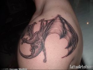 Фото рисунка тату дракон 12.10.2018 №158 - dragon tattoo - tattoo-photo.ru