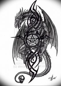 Фото рисунка тату дракон 12.10.2018 №176 - dragon tattoo - tattoo-photo.ru