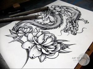 Фото рисунка тату дракон 12.10.2018 №223 - dragon tattoo - tattoo-photo.ru