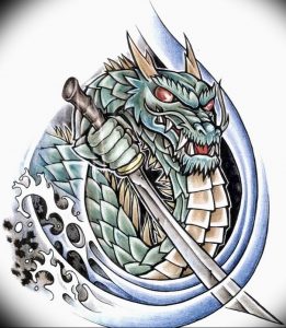 Фото рисунка тату дракон 12.10.2018 №346 - dragon tattoo - tattoo-photo.ru